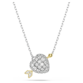 swarovski idyllia pendant  mixed cuts  heart  white  mixed metal finish