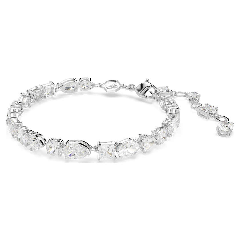 swarovski mesmera bracelet  mixed cuts  white  rhodium plated