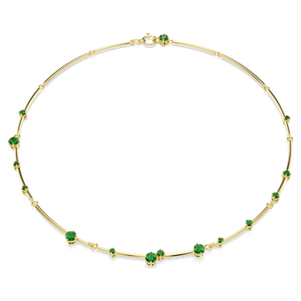 swarovski constella necklace mixed round cuts green gold tone plated