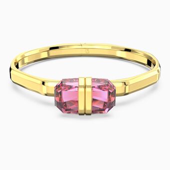 Lucent bangle, Magnetic closure, Pink, Gold-tone plated