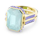 Orbita ring, Octagon cut, Multicolored, Gold-tone plated