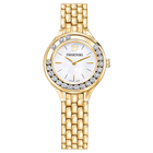 Lovely Crystals Watch, Metal bracelet, Gold-tone PVD