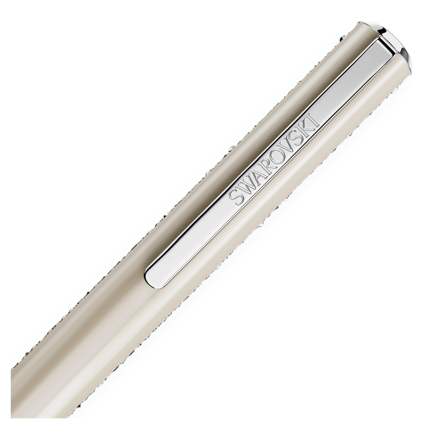 swarovski crystal shimmer glide ballpoint pen  beige  beige lacquered  chrome plated