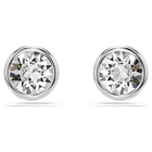 swarovski imber stud earrings round cut white rhodium plated