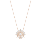 Sunshine Necklace Long, White, Rose gold plating
