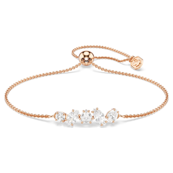 swarovski mesmera bracelet  mixed cuts  white  18k rose gold finish