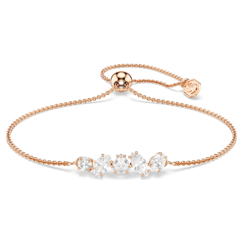 swarovski mesmera bracelet  mixed cuts  white  18k rose gold finish