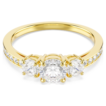 swarovski stilla attract ring round cut white gold tone plated