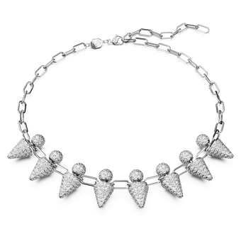 swarovski luna necklace  moon  white  rhodium plated