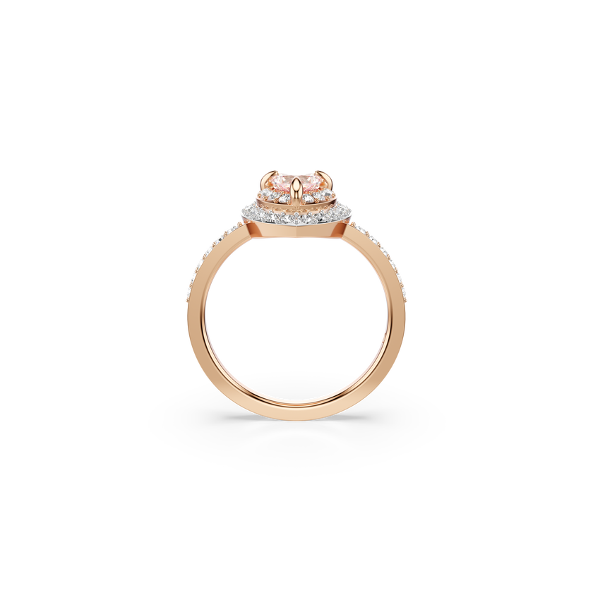 swarovski one motif ring  heart cut  pav   heart  pink  mixed metal finish