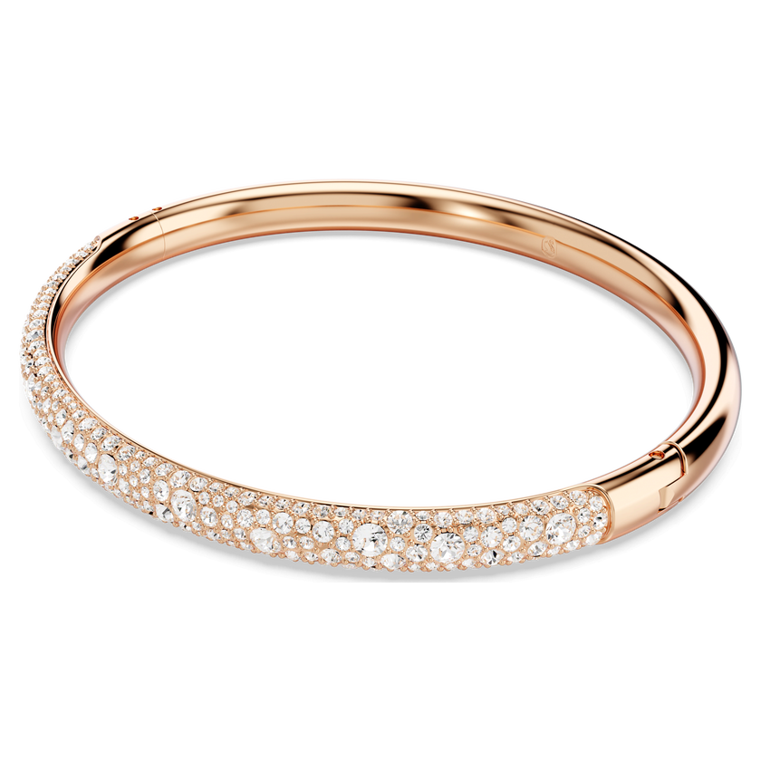swarovski sublima bangle  snow pav   white  rose gold tone plated