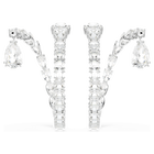 swarovski matrix hoop earrings mixed cuts white rhodium plated