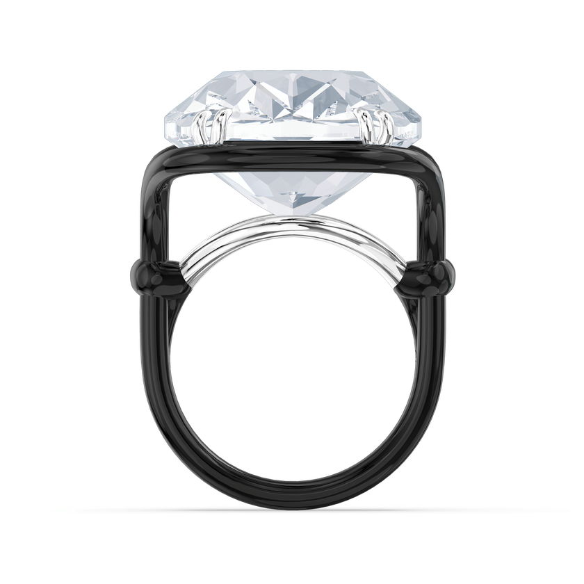 swarovski harmonia ring  oversized floating crystal  white  mixed metal finish