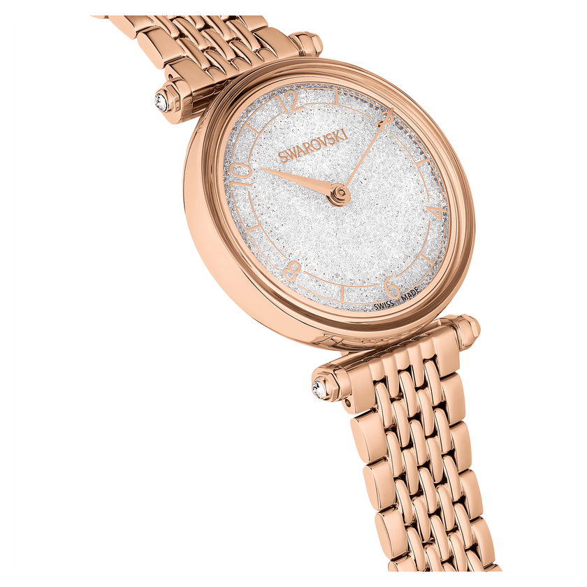 swarovski crystalline wonder watch  swiss made  metal bracelet  rose gold tone  rose gold tone finish