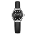 Dreamy Watch, Leather strap, Black, Stainless steel