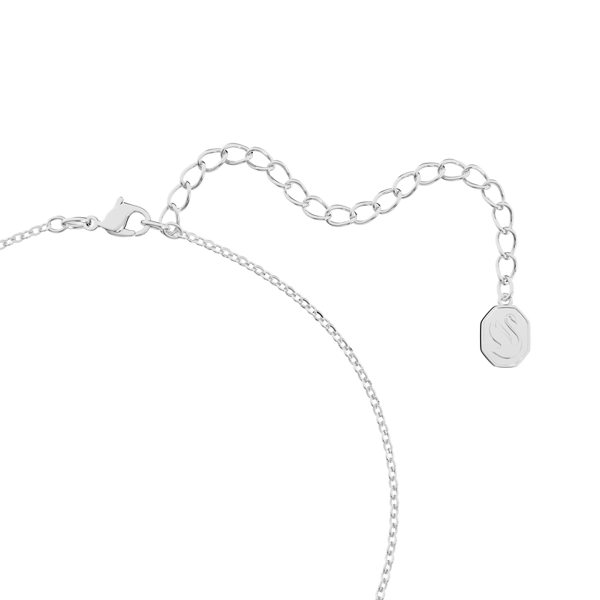 swarovski sparkling dance necklace  round cut  oval shape  blue  rhodium plated