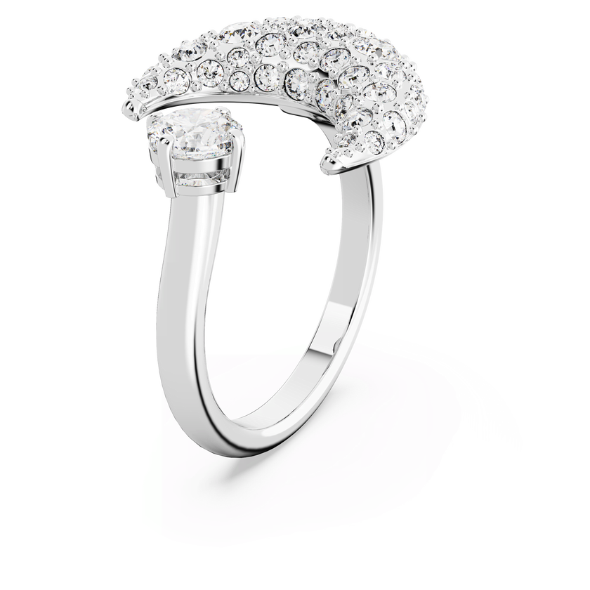 swarovski sublima open ring  moon  white  rhodium plated