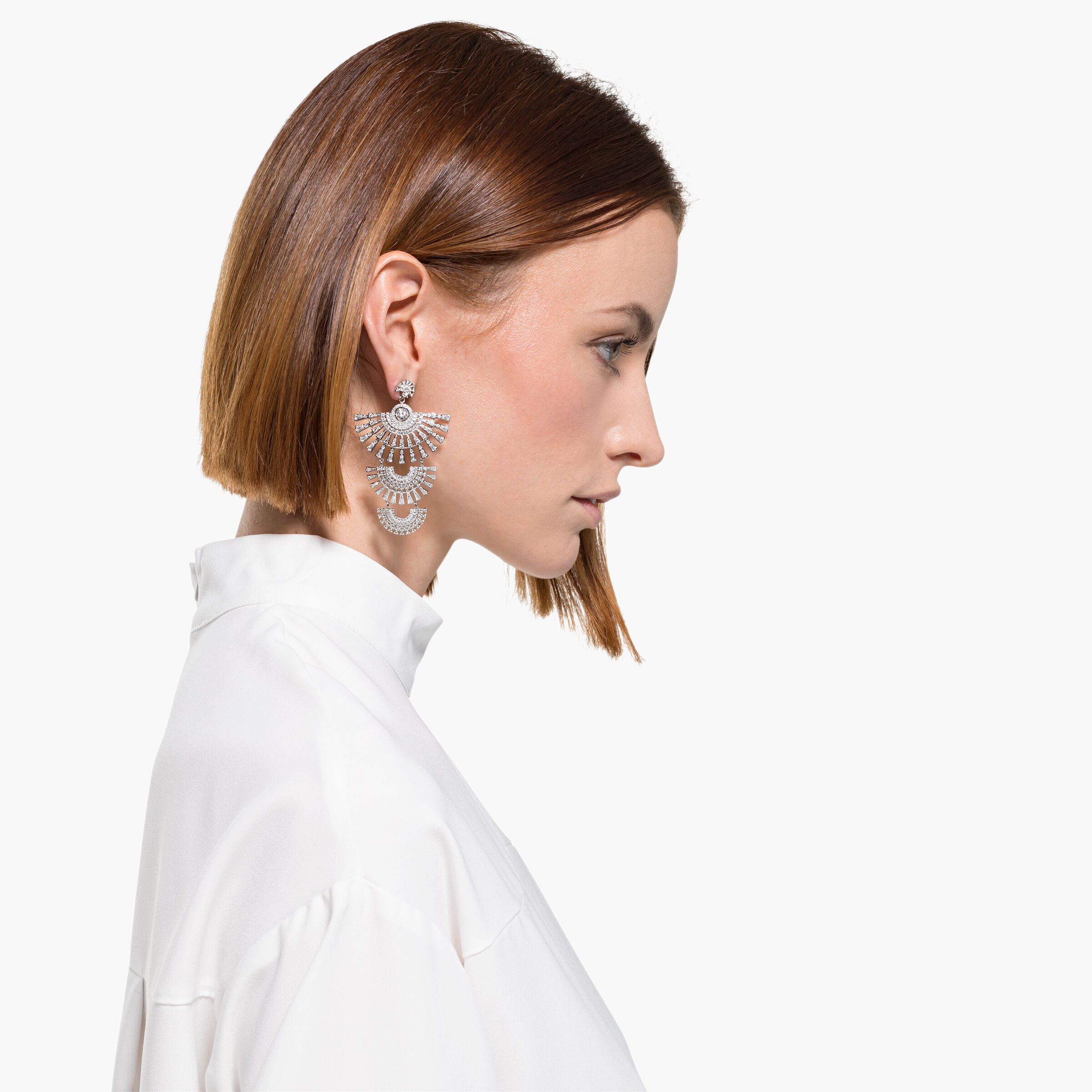 Buy Swarovski Swarovski Sparkling Dance Dial Up Pierced Earrings White Rhodium plated