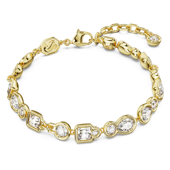 swarovski dextera bracelet  mixed cuts  white  gold tone plated