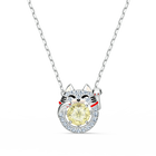 Swarovski Sparkling Dance Cat Necklace, Light multi-colored, Rhodium plated