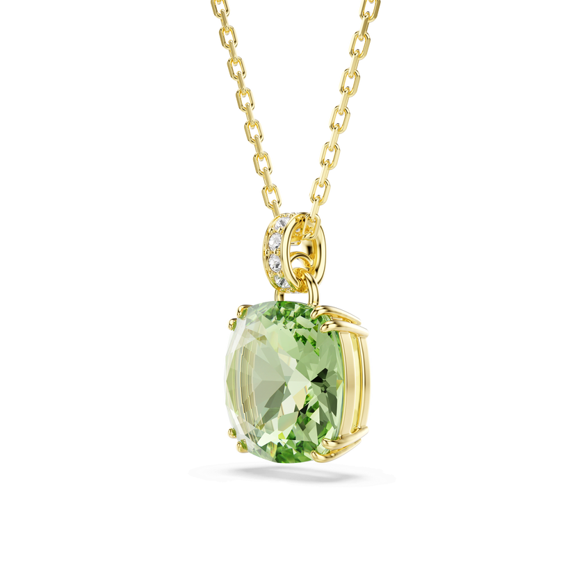 swarovski millenia pendant  cushion cut  green  18k gold finish