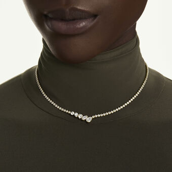 swarovski mesmera necklace  mixed cuts  white  18k gold finish