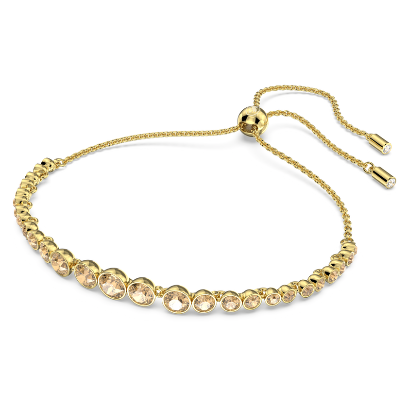 swarovski emily bracelet  mixed round cuts  gold tone  gold tone plated