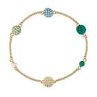 swarovski remix collection strand pop small green gold tone plated