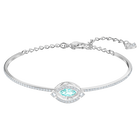 swarovski sparkling dance bangle green rhodium plated