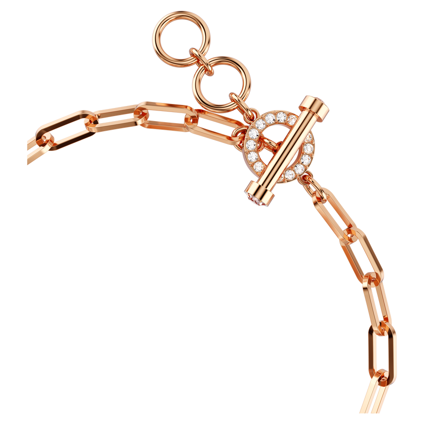swarovski teddy bracelet  pink  rose gold tone plated