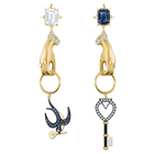 Tarot Magic Pierced Earrings, Multi-colored, Gold-tone plated