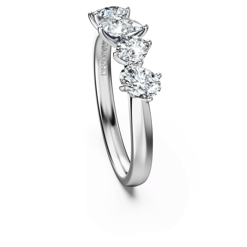 swarovski galaxy ring  lab grown diamonds 1 ct tw  mixed shapes  18k white gold