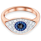 Duo Evil Eye Ring, Multi-Colored, Rose Gold Plating