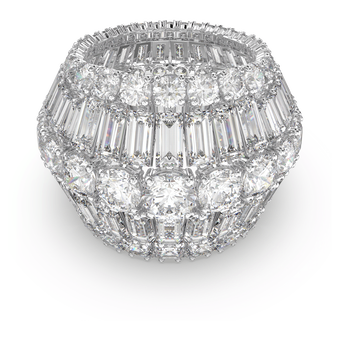 swarovski hyperbola cocktail ring large white rhodium plated