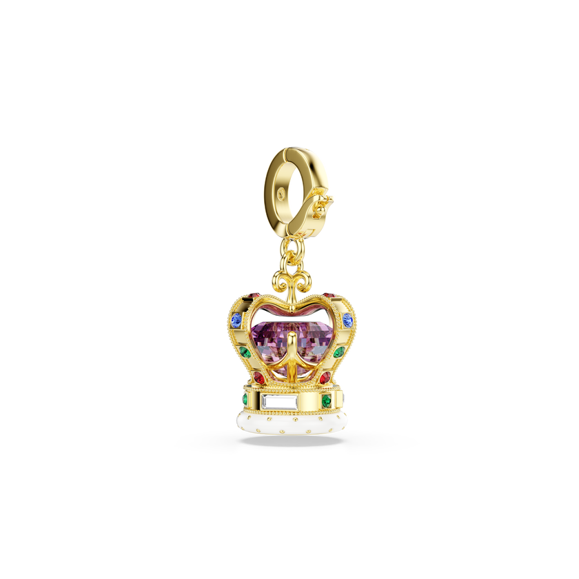 swarovski minions crown charm  mixed cuts  multicolored  gold tone plated