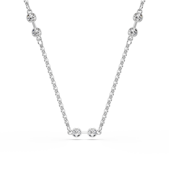 swarovski remix necklace  round cut  white  18k gold finish