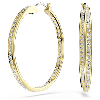 swarovski sommerset hoop earrings  white  gold tone plated