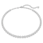 swarovski imber tennis necklace round cut white rhodium plated