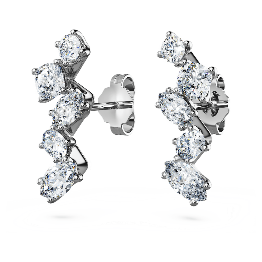 swarovski galaxy ear cuffs  laboratory grown diamonds 1 25 ct tw  18k white gold
