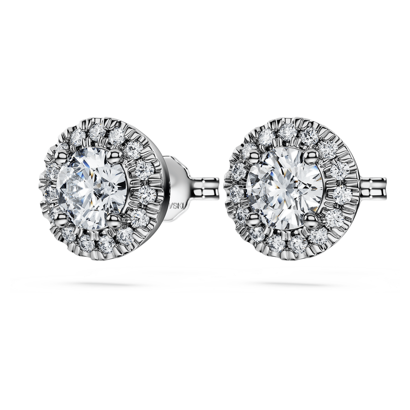 swarovski eternity stud earrings  laboratory grown diamonds 1 25 ct tw  18k white gold