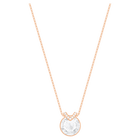 swarovski bella v pendant round cut white rose gold tone plated