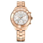 swarovski octea lux sport watch metal bracelet white rose gold tone pvd