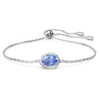 Constella bracelet, Oval cut, Blue, Rhodium plated
