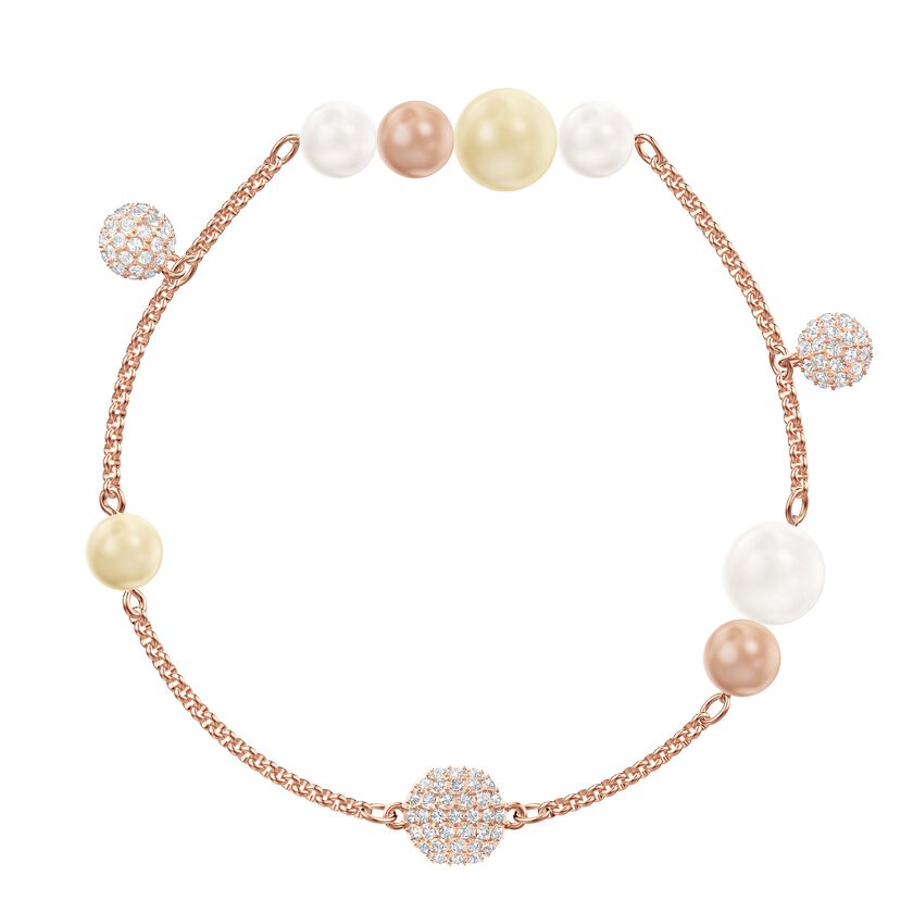 Swarovski Remix Collection Pearl Strand, Large, Multi-colored, Rose gold plating