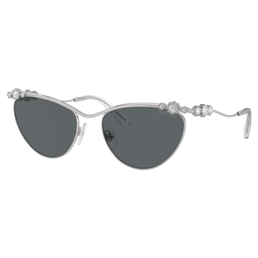 swarovski sunglasses  oval shape  sk7017  silver tone