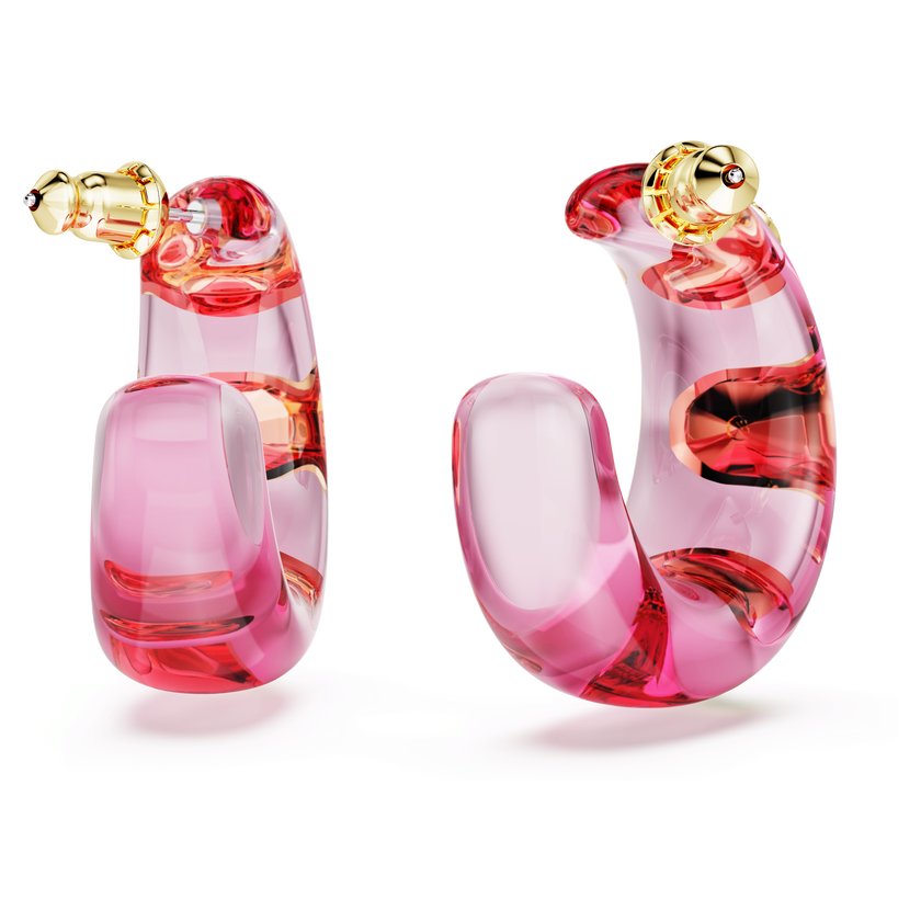swarovski dulcis hoop earrings  mixed cuts  multicolored  gold tone plated