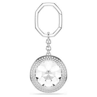 swarovski bag charm  round cut  white  rhodium plated