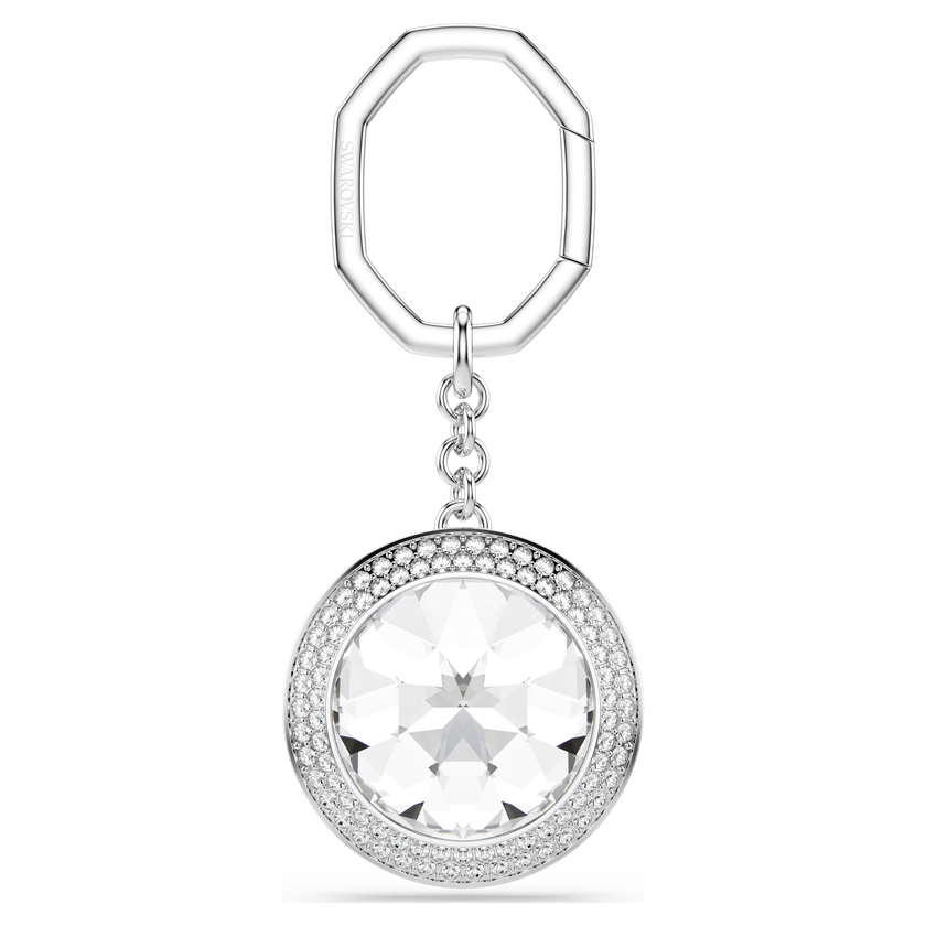 swarovski bag charm  round cut  white  rhodium plated