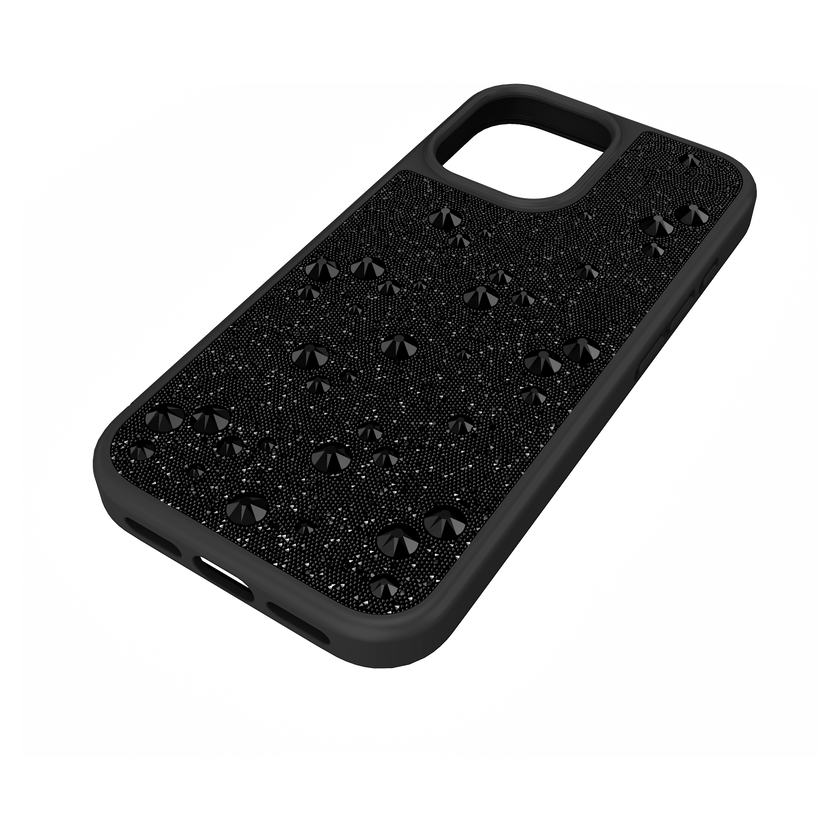 swarovski high smartphone case  flat back crystals  iphone  17  black