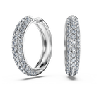 swarovski eternity hoop earrings laboratory grown diamonds 2 ct tw 18k white gold